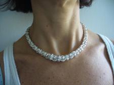 Solid silver graduated necklace