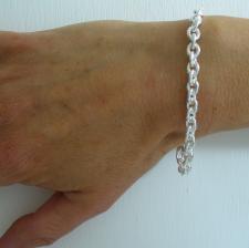 Sterling silver oval link bracelet 6mm