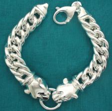 Women's sterling silver panther bracelet