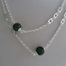 Collana argento e agata verde