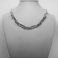 Sterling silver rectangular link necklace 8,5mm. NECKLACE LENGTH 40CM.