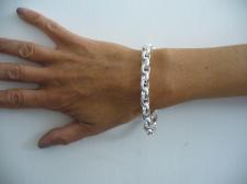 Oval rolo bracelet in sterling silver