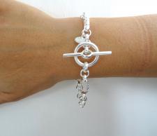 Bracciale rolo' figaro con texture in argento 925