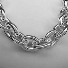 Silver oval link necklace 