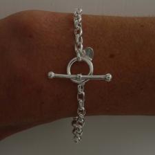 Sterling silver bead toggle bracelet 