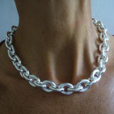 925 silver oval link necklace