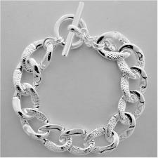 Sterling silver Croco texture link bracelet