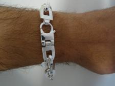 Bracciale argento da uomo maglia pesante