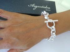 Chiusura a barretta bracciale in argento 925 rolo tondo diametro 12mm