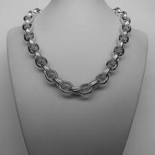 Silver textured link necklace