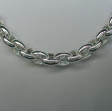 Oval belcher necklace in sterling silver