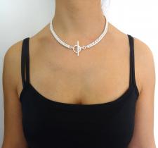 Collana donna grumetta argento massiccio solido