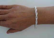 Loose rope link bracelet in sterling silver