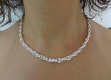 Graduated link chain necklace in sterling silver