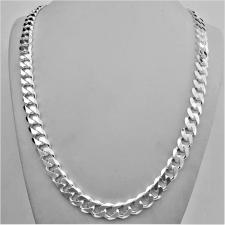 Sterling silver solid diamond cut curb necklace 10mm x 3mm. LENGTH 60 CM.