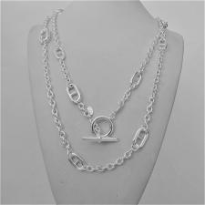 Sterling silver anchor chain toggle necklace 