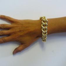 Sterling silver curb bracelet with 18 kt yellow gold plating