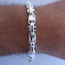 Handmade solid silver bracelet made in Italy