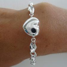 Bracciale toggle con cuore in argento 925