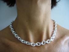 Sterling silver necklace with oval link 