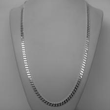 Sterling silver solid diamond cut curb necklace 4mm x 1,5mm. LENGTH 60 CM.