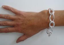 925 silver textured link bracelet.