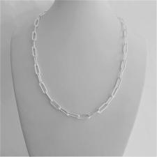 Sterling silver rectangular link necklace italy