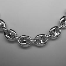 Handmade silver necklace marina link chain