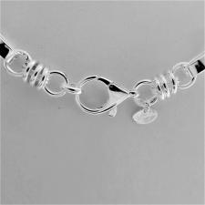 Solid 925 silver flat oval rolo link chain necklace 