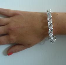 Sterling silver belcher bracelet 12mm. Silver round rolo link bracelet