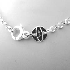 Sterling silver round rolo link necklace 4,5mm. Length 60 cm. ROUND CLASP.