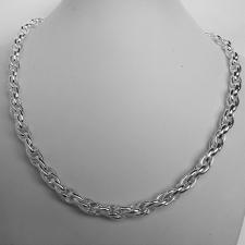 Collana artigianale in argento 925 maglia ovale doppia. Larghezza 7mm.