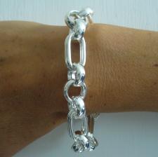 Italy sterling silver rectangular link bracelet