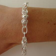 Handmade silver link bracelet made in italy 9mm