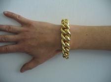 Sterling silver curb bracelet with 18 kt yellow gold plating