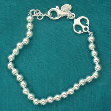 Silver beads bracelet for men