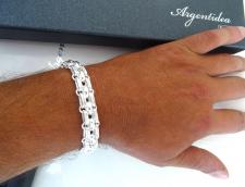 Bracciale da uomo catena panther in argento 925 massiccio