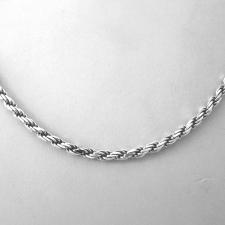 Solid 925 silver Rope chain necklace 3mm made in italy