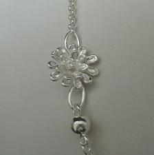 Collana argento 925 con fiori.