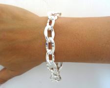 Solid 925 silver link bracelet made in italy