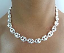 Collana argento massiccio maglia marina