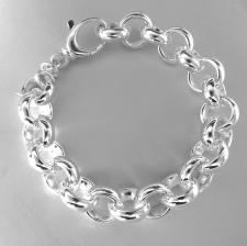 Bracciale in argento 925 massiccio rolo' tondo 14mm 