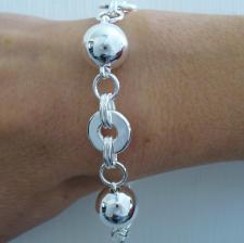 Bracciale artigianale in argento 925 sfere 14mm