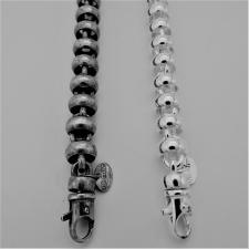Oxidized sterling silver men's bracelet 9mm