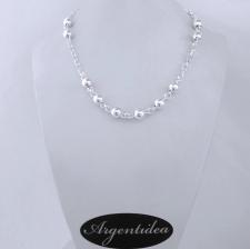 Made in italy sterling silver bead necklace 8mm 