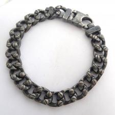 Bracciale uomo argento catena con viti