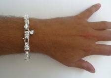 Men's silver bracelets italy arezzo 