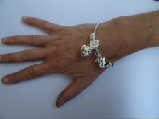 Sterling silver snake charm bracelet