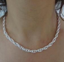 Silver loose rope necklace