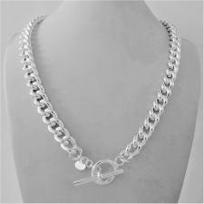 Sterling silver hollow curb necklace 10mm. Toggle clasp.